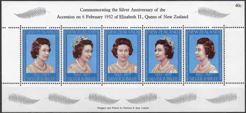 1977 New Zealand Silver Jubilee MNH SG n. MS 1137