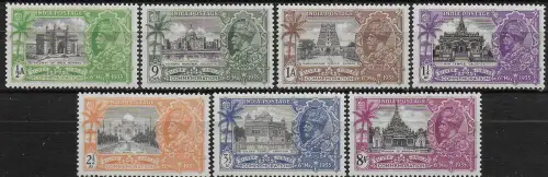 1935 India Silver Jubilee 7v. MNH SG n. 240euro46
