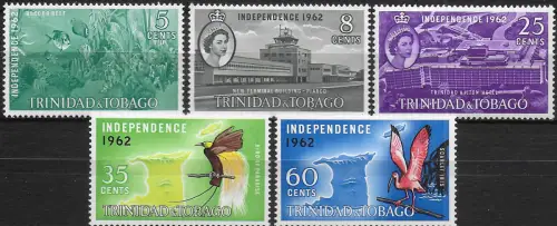 1962 Trinidad and Tobago Independence 5v. MNH SG n. 300euro04