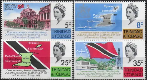 1966 Trinidad and Tobago Royal Visit 4v. MNH SG n. 313euro16
