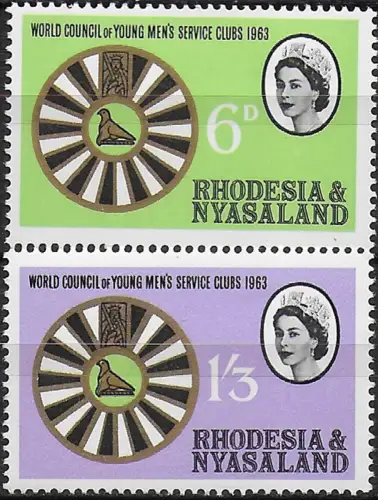 1963 Rhodesia and Nyasaland Service Club 2v. MNH SG n. 48euro49