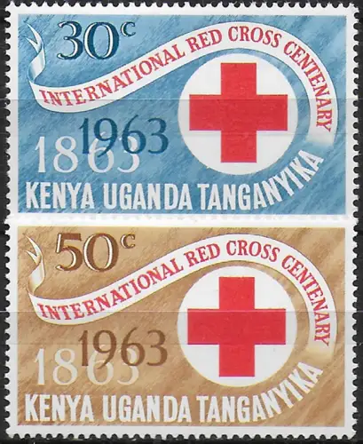 1963 Kenya Uganda Tanganyika Red Cross Centenary 2v. MNH SG n. 205euro06