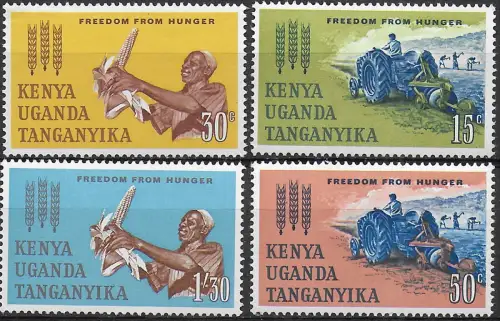1963 Kenya Uganda Tanganyika Freedom from Hunger 4v. MNH SG n. 199euro202