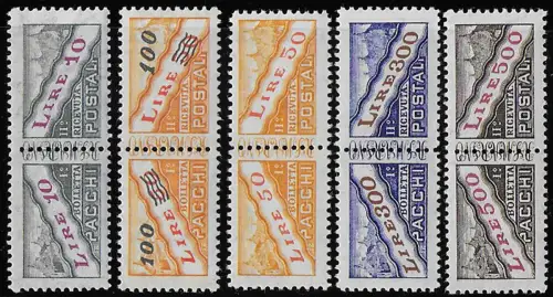 1956-61 San Marino parcel post stamps 5v. MNH Sassone n. 37euro41