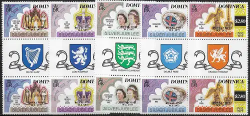 1977 Dominica Royal Visit 5v. MNH SG n. 591euro95a cp