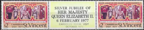 1977 St Vincent Royal Visit 2v. MNH SG n. 540cp