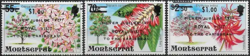 1977 Montserrat Royal visit 3v. MNH SG n. 409euro11