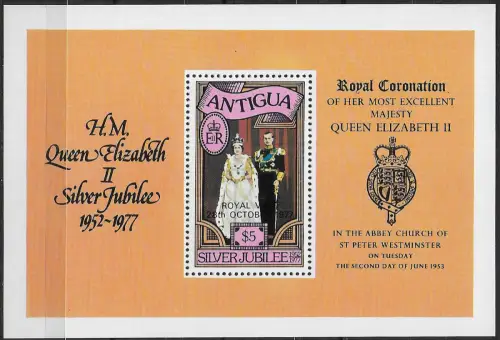 1977 Antigua Royal Visit MNH SG n. MS 553