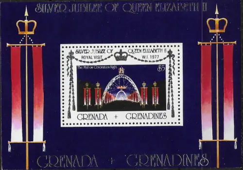 1977 Grenadines of Grenada Royal Visit MNH SG n. MS 242