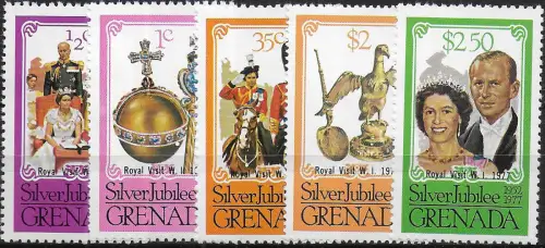 1977 Grenada Royal Visit 5v. MNH SG n. 894euro98