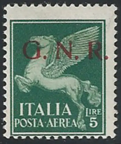 1944 Repubblica Sociale airmail Lire 5 GNR Verona varirty MNH Sassone n. (123c)
