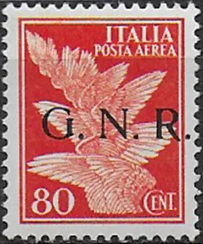 1943 Repubblica Sociale airmail 80c. G.N.R. Brescia I MNH Sassone n. 120euroI