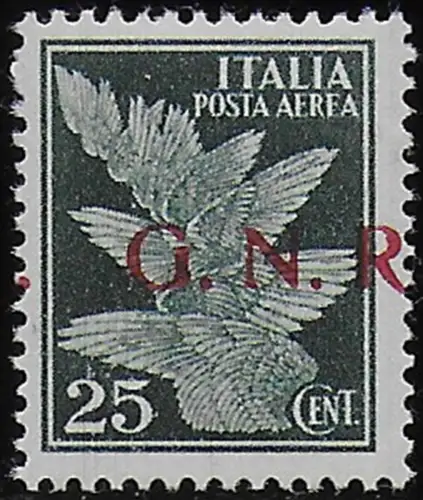 1943 Repubblia Sociale airmail 25c. Brescia I variety MNH Sassone n. (117euroIca)