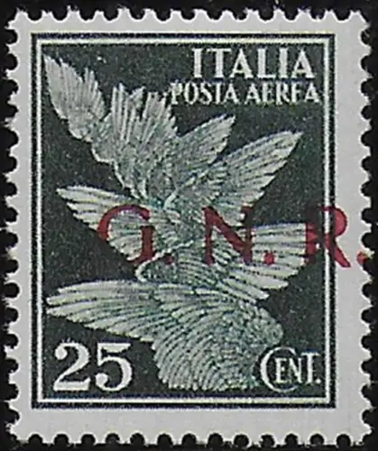 1944 Repubblia Sociale airmail 25c. Verona variety MNH Sassone n. 117bh