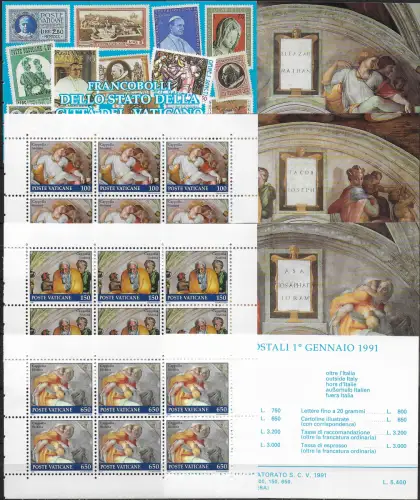 1991 Vaticano Sistine Chapel Booklet MNH Unificato n. 3