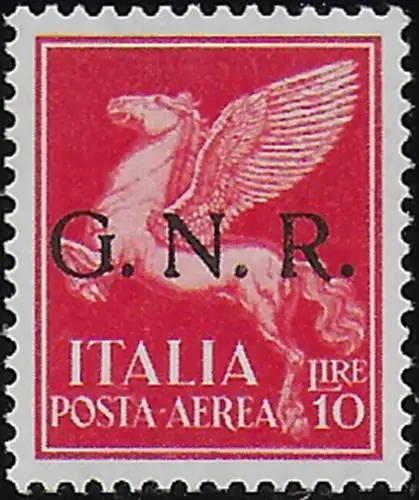 1944 Repubblica Sociale airmail Lire 10 GNR VR MNH Sassone n. 124