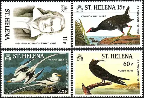 1985 St Helena J. Audubon ornithologist 4v. MNH Michel n. 428euro31