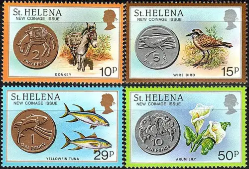 1984 St Helena New Coinage 4v. MNH Michel n. 406euro09