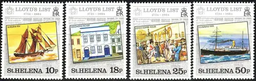 1984 St Helena lloyd's List 4v. MNH Michel n. 402euro05