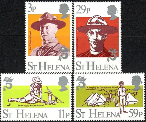 1982 St Helena 75th Boy Sout 4v. MNH Michel n. 367euro70