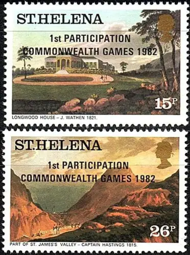 1982 St Helena Commonwealth Games 2v. MNH Michel n. 365euro66