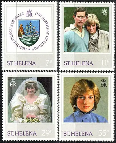 1982 St Helena 21th Princess of Wales birthday 4v. MNH Michel n. 361euro64