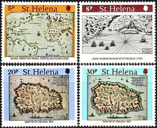 1981 St Helena Early Maps 4v. MNH Michel n. 337euro40