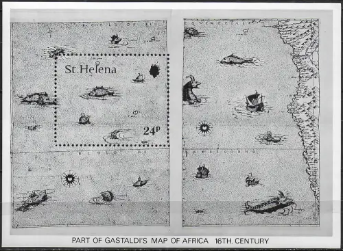 1981 St Helena Early Maps MS. MNH Michel n. 6