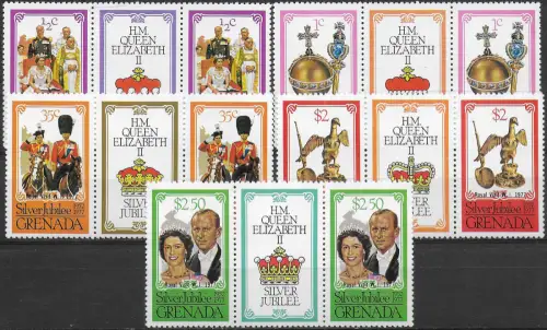 1977 Grenada Royal Visit 5v. MNH SG n. 894euro98 cp