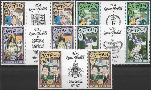 1977 Antigua Royal Visit 5v. MNH SG n. 548euro52 cp