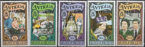 1977 Barbuda Royal Visit 2nd issue 5v. MNH SG. n. 349Aeuro53B