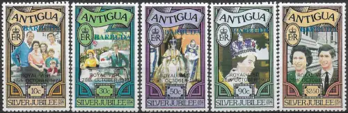 1977 Barbuda Royal Visit 2nd issue 5v. ovp. blue MNH SG. n. 349Aeuro53B