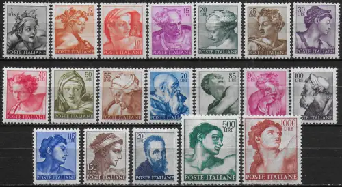 1961 Italia Michelangiolesca 19v. MNH Sassone n. 899euro917