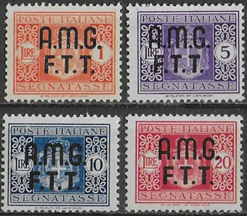 1947 Trieste A segnatasse 4v. MNH Sassone n. 1euro4