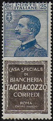 1924 Italia Pubblicitari 25c. TAGLIACOZZO gal MNH Sassone n. 8