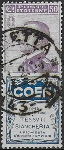 1925 Italia Pubblicitari 50c. Coen used MNH Sassone n. 10