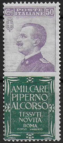 1925 Italia Pubblicitari 50c. Piperno mc MNH Sassone n. 13