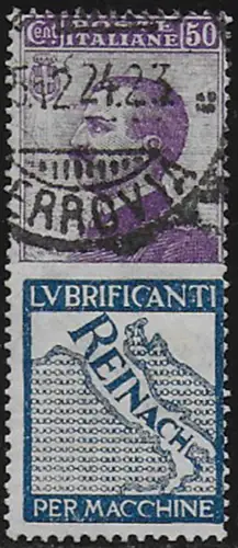 1925 Italia Pubblicitari 50c. REINACH used Sassone n. 14