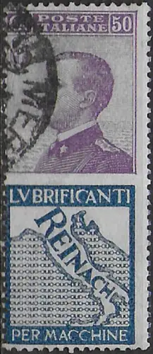 1925 Italia Pubblicitari 50c. REINACH used mc Sassone n. 14