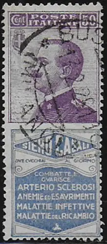 1925 Italia Pubblicitari 50c. SIERO CASALI used Sassone n. 15