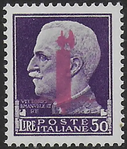 1944 Repubblica Sociale Lire 50 Firenze lilac optd MNH Sassone n. 500