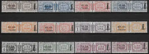 1944 Repubblica Sociale stamps for parcels 12v. Diena MNH Sassone n. 36euro47