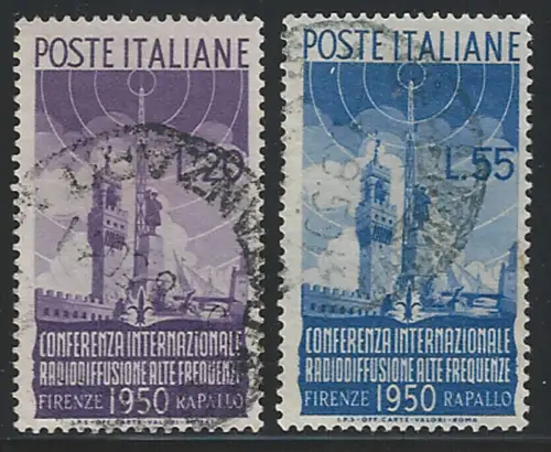 1950 Italia Radiodiffusione 2v. US Sass. n. 623euro24