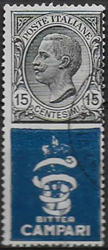 1925 Italia Pubblicitari 15c. BITTER CAMPARI used Sassone n. 1