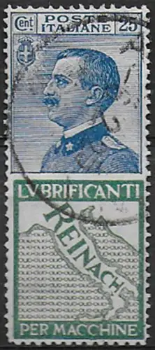 1925 Italia Pubblicitari 25c. Reinach bc used Sassone n. 7