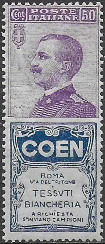 1925 Italia Pubblicitari 50c. COEN MNH Sassone n. 10
