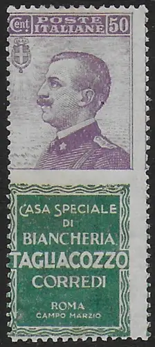 1924 Italia Pubblicitari 50c. TAGLIACOZZO mc MNH Sassone n. 17