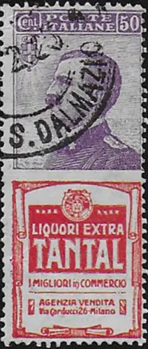1925 Italia Pubblicitari 50c. TANTAL used Sassone n. 18