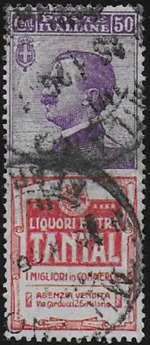 1925 Italia Pubblicitari 50c. TANTAL bc used Sassone n. 18