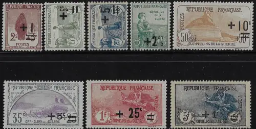 1922 Francia Pro war orphans 8v. MNH Unificato n. 162/69